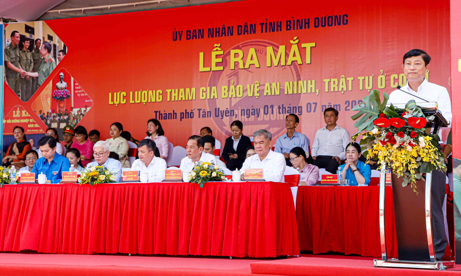 Đồng chí Võ Văn Minh phát biểu tại lễ ra mắt .